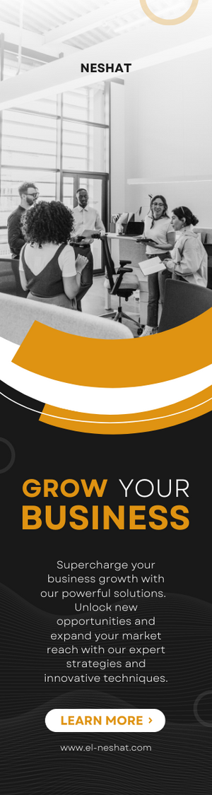 Black Orange and White Modern Business Agency Wide Skyscraper Ad