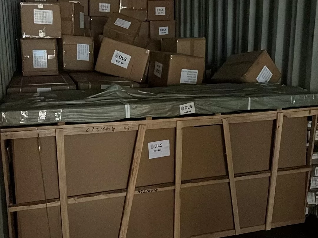 Goods being checked and staged at the Neshat warehouse in Yiwu ready for shipping