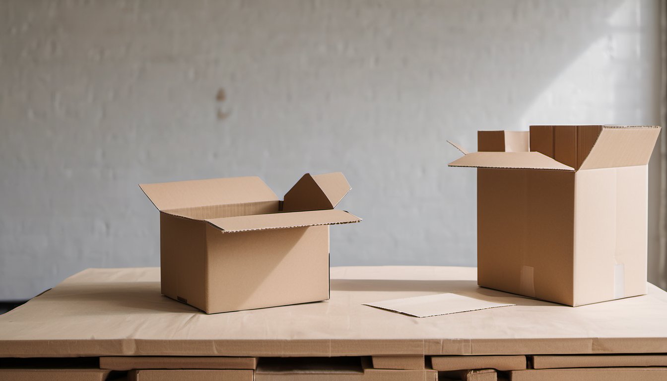 responsibilities-of-a-purchasing-agent-featured Illustration of a clean modern packing station with plain unmarked cartons on a wooden pallet and a roll of plain paper